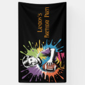 Kleur Splash Football Boy Verjaardagsfeest Spandoek (Verticaal)