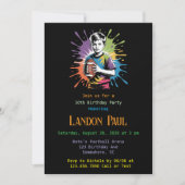 Kleur Splash Football Verjaardagsfeest Kaart (Voorkant)