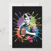 Kleur Splash Football Verjaardagsfeest Kaart (Achterkant)