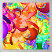 Kleur Splash Fractal Poster (Voorkant)