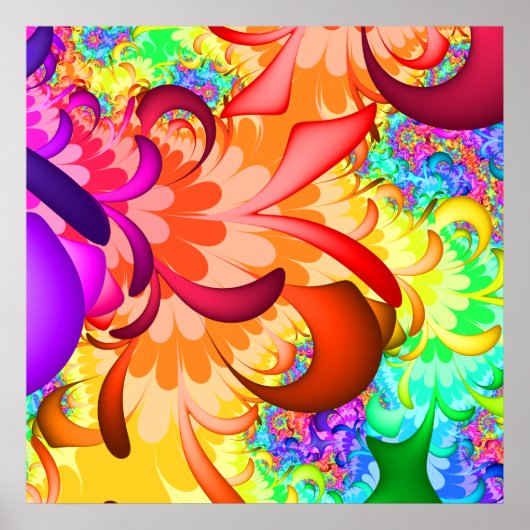 Kleur Splash Fractal Poster (Voorkant)