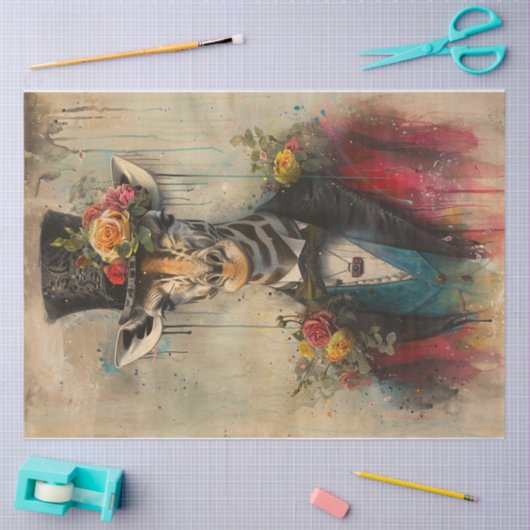 Kleur splash giraffe tissuepapier (Craft)