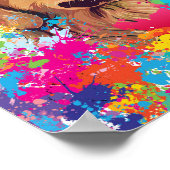 Kleur Splash Golden Retriever – vreugdevolle hond Poster (Hoek)