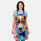 Kleur Splash Groovy Canine Dog Schort (Gedragen)
