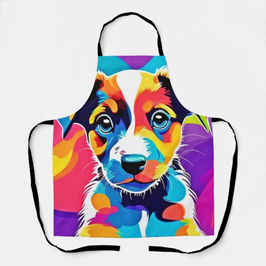 Kleur Splash Groovy Canine Dog Schort (Voorkant)