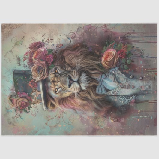 Kleur splash lion tissuepapier (Voorkant)