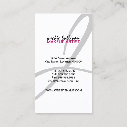 Kleur Splash Make-up Artiest Visitekaartje (Achterkant)