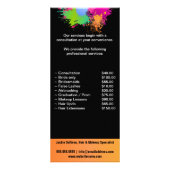 Kleur Splash Makeup Artist Promotionele Reclamekaart (Achterkant)