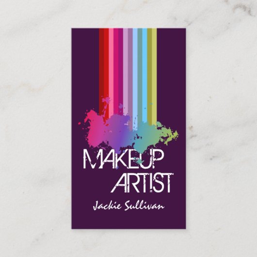 Kleur Splash Makeup Artist Visitekaartje (Voorkant)