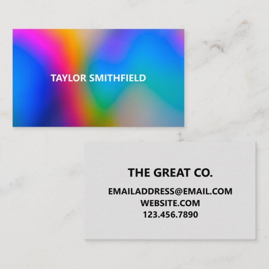 Kleur Splash Modern Swirl Visitekaartje (Voorkant / Achterkant)
