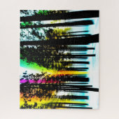 Kleur Splash op Zwart-wit Silhouetbos Legpuzzel (Verticaal)