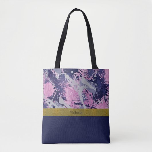 Kleur Splash Organza Roze Tote Bag (Voorkant)