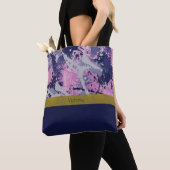 Kleur Splash Organza Roze Tote Bag (Dichtbij)