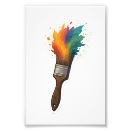 Kleur Splash Paintbrush Foto Afdruk