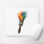 Kleur Splash Paintbrush Muismat (Met muis)