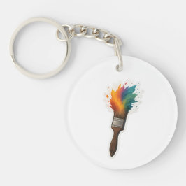 Kleur Splash Paintbrush Sleutelhanger