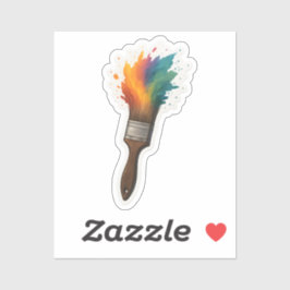 Kleur Splash Paintbrush Sticker