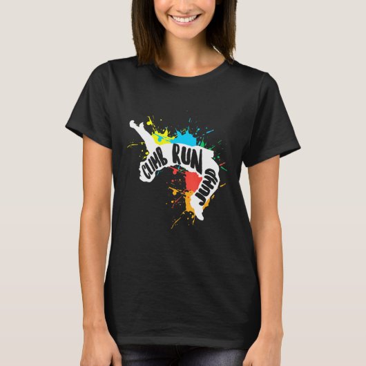 Kleur Splash Parkour Backflip Gratis Running MP T-shirt (Voorkant)