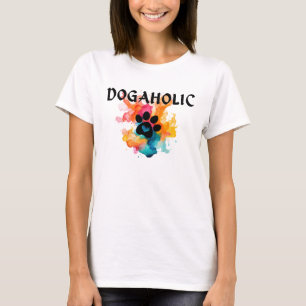 "Kleur Splash Paw Print Levendig Pet Lover-ontwe T-shirt