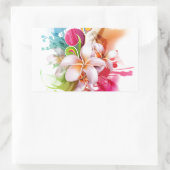 Kleur Splash Plumeria Hawaiian Flower Rechthoekige Sticker (Tas)
