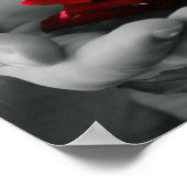 Kleur Splash Red Rose Poster (Hoek)