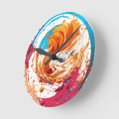 Kleur Splash Swirl – Abstracte moderne wandklok (Hoek)