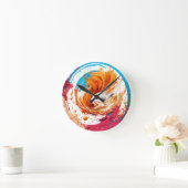 Kleur Splash Swirl – Abstracte moderne wandklok (Huis)