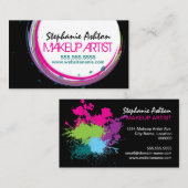 Kleur Splash Swirl Makeup Artist Visitekaartje (Voorkant / Achterkant)