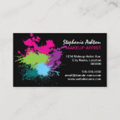 Kleur Splash Swirl Makeup Artist Visitekaartje (Achterkant)