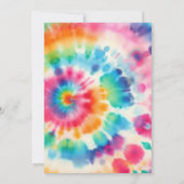 Kleur Splash: Tie Dye Verjaardag Uitnodiging (Achterkant)