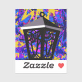 Kleur Splash Uil Lantaarn Sticker (Vel)