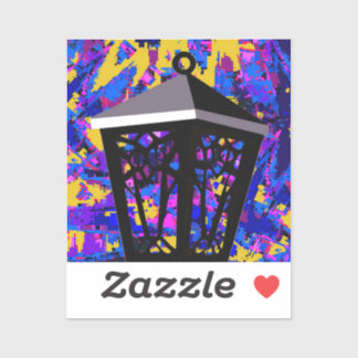 Kleur Splash Uil Lantaarn Sticker