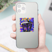Kleur Splash Uil Lantaarn Sticker (Telefoon)