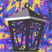 Kleur Splash Uil Lantaarn Sticker (Voorkant)