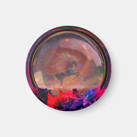 Kleur Splash Unicorn Magneet (Voorkant)