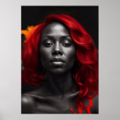 Kleur Splash Vibrant Rood Haar Poster (Voorkant)