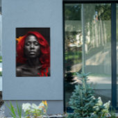 Kleur Splash Vibrant Rood Haar Poster