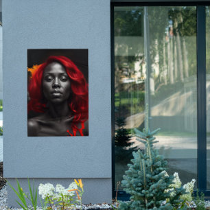 Kleur Splash Vibrant Rood Haar Poster