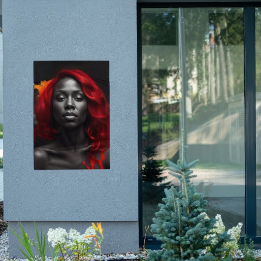 Kleur Splash Vibrant Rood Haar Poster