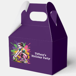 Kleur Splash Volleybal Meisje Verjaardagsfeestje Bedankdoosjes