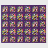 Kleur Splash Volleybal Meisje Verjaardagsfeestje Cadeaupapier (Vlak)