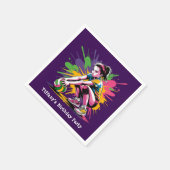 Kleur Splash Volleybal Meisje Verjaardagsfeestje Servet (Hoek)