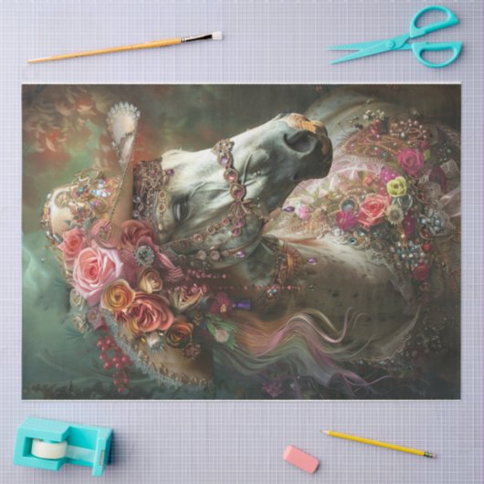 Kleur splash wit paard tissuepapier (Craft)