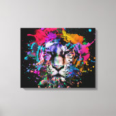 Kleur Splattered Lion Canvas Afdruk (Voorkant)