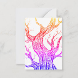 Kleur Spooky Abstracte Boom Pen Tekening Notitiekaartje