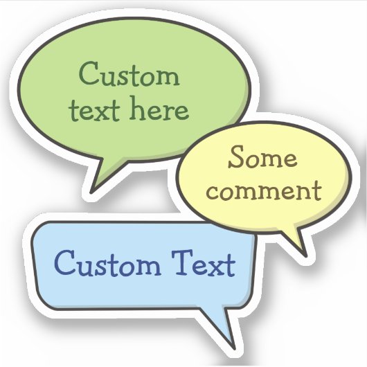 Kleur Spraak Bubble Stickers (Voorkant)