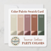 Kleur Staal Palet Kaart voor Stier Zodiac Teken (Voorkant)