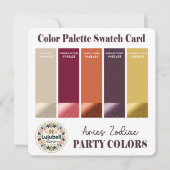 Kleur Staalpalet Kaart voor Ram Theme Party (Voorkant)