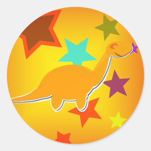 Kleur Sterren Dinosaurus Stickers (Voorkant)