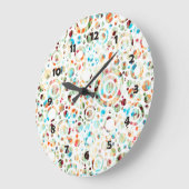 Kleur Stippen en cirkelpatroon + jouw tekst en bac Grote Klok (Hoek)